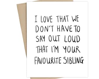 Sibling Card // Funny Sibling Card // Card For Brother // Card for Sister