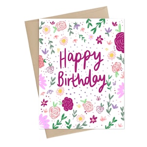 Birthday card //Floral Happy Birthday // beautiful birthday card