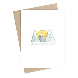Bon Voyage Card // Say yes to new adventures // mountain card // bon voyage