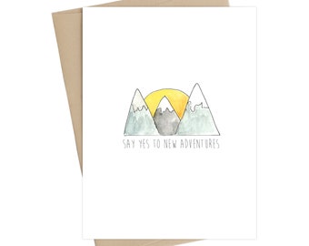 Bon Voyage Card // Say yes to new adventures // mountain card // bon voyage