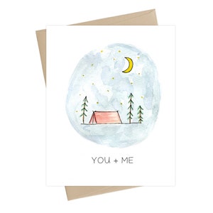 Valentines Card // You and Me // Camping Card // Adventure Card