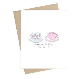 Dank u voor het feit dat er voor mij//Tea Cup-kaart