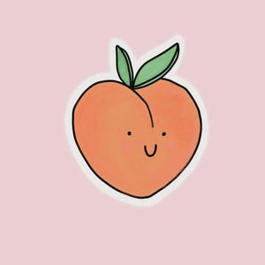 Peach Sticker // Niedlicher Vinyl-Sticker