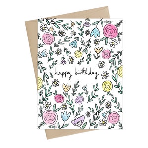 Carte d'anniversaire //Floral Happy Birthday // belle carte d'anniversaire