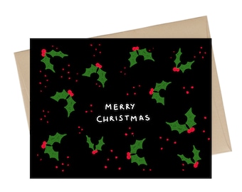 Holly Christmas Card // Pretty Christmas Card
