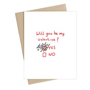 Veux tu etre ma Valentine? // Seras-tu ma Saint-Valentin//Carte Saint-Valentin//Carte drôle