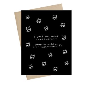 carte de jour de valentines // carte drôle de chat // je t'aime plus que tout
