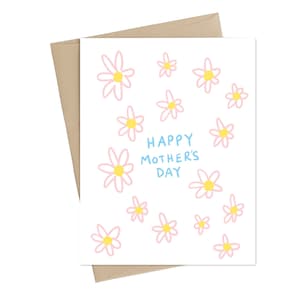 Carte de fête des mères Daisy // Fête des mères des fleurs