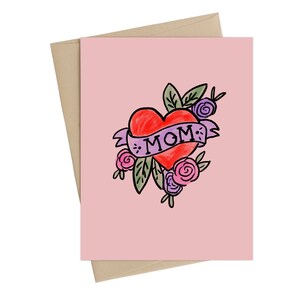 Carte de la fête des mères // Cœur de la fête des mères. Jolie carte de fête des mères