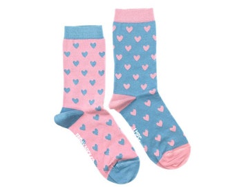 Valentines Socks // Mismatched Heart Socks by Little May Papery  X Friday Sock Co \\ Valentine Gift