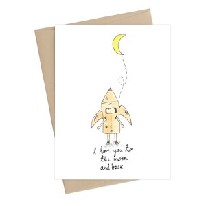 Valentines Card Love you to the moon and back card