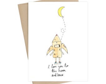 Valentines Card Love you to the moon and back card