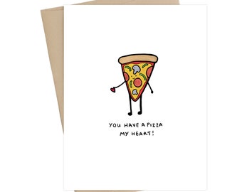 Valentines Card // Pizza my heart // Pizza Valentines Card