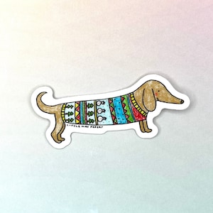 Wiener Dog Vinyl Die Cut Sticker / Autocollant de teckel / Autocollant vinyle