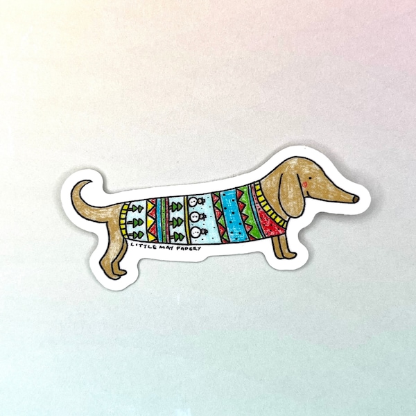 Wiener Dog Vinyl Die Cut Sticker // dachshund sticker // Vinyl Sticker