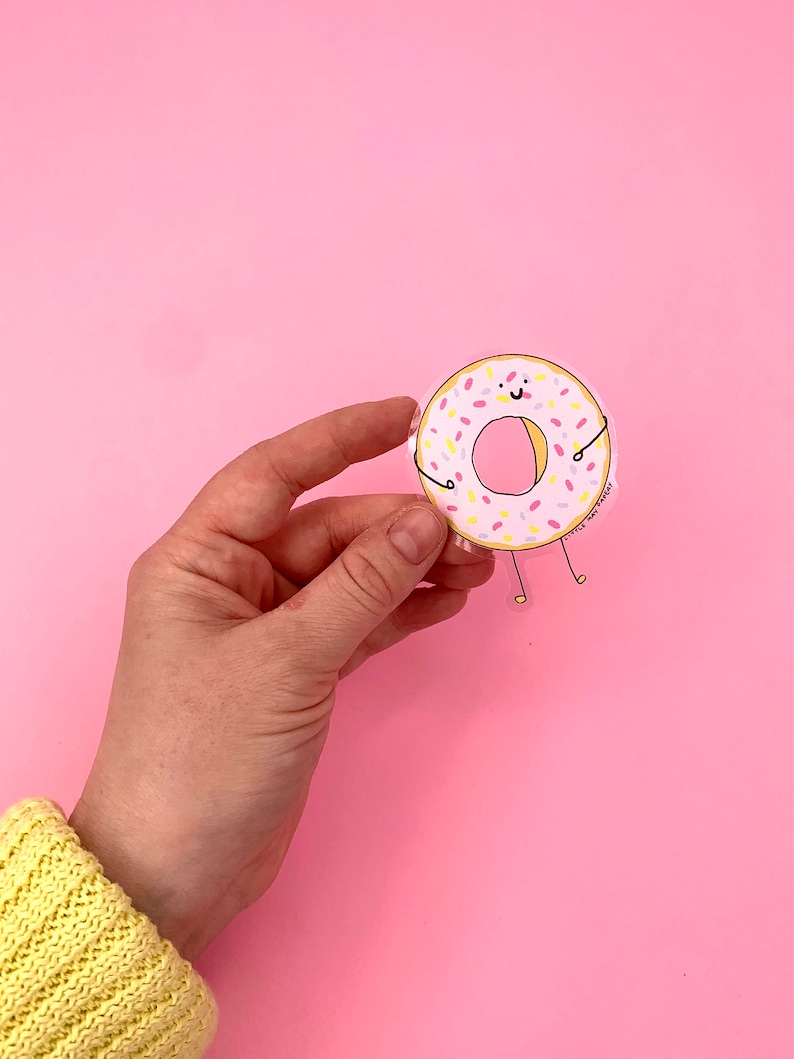 Donut Clear Vinyl Sticker // Donut Sticker image 1