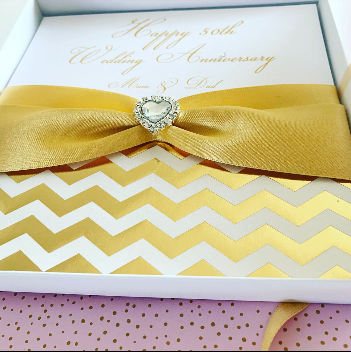 50th Anniversary Golden Wedding Card Luxury Boxed Anniversary | Etsy
