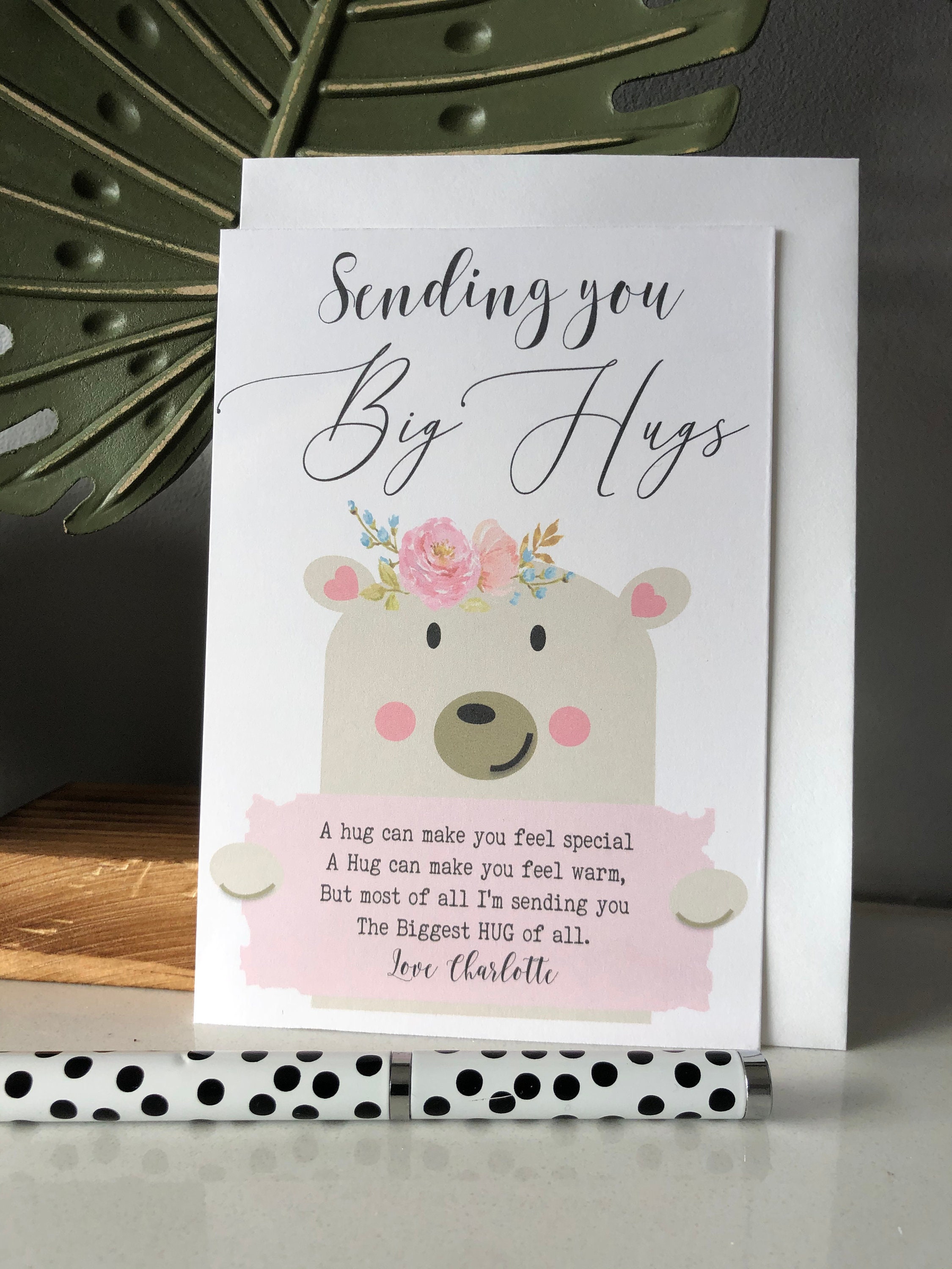 Sending Bear Hugs Postcards Pack of 10 Personalised Hug Cards Etsy
