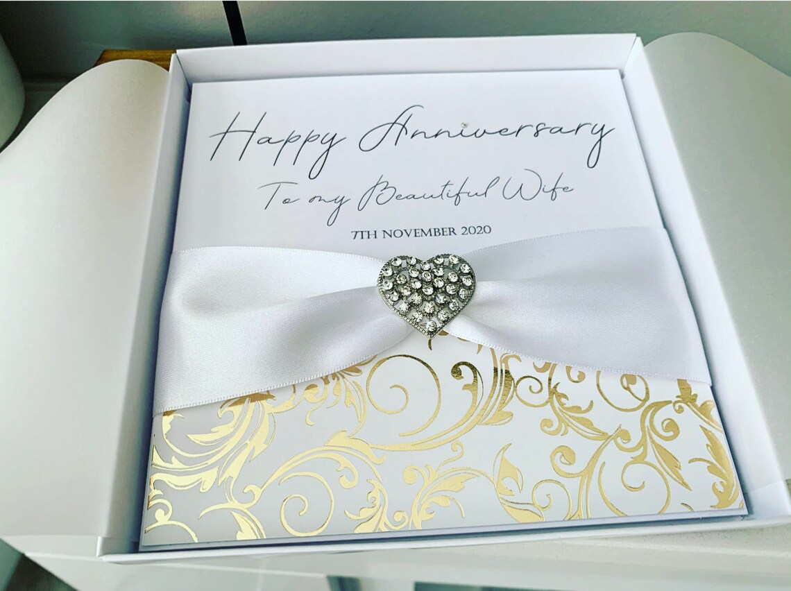 Wedding Anniversary Luxury Card for Wife