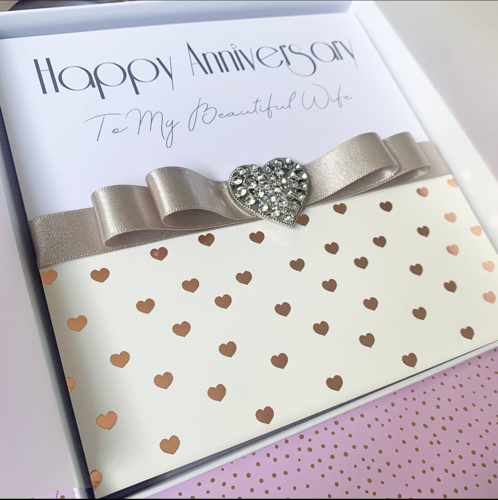 Wedding Anniversary Luxury Handmade Card Wife Husband Etsy