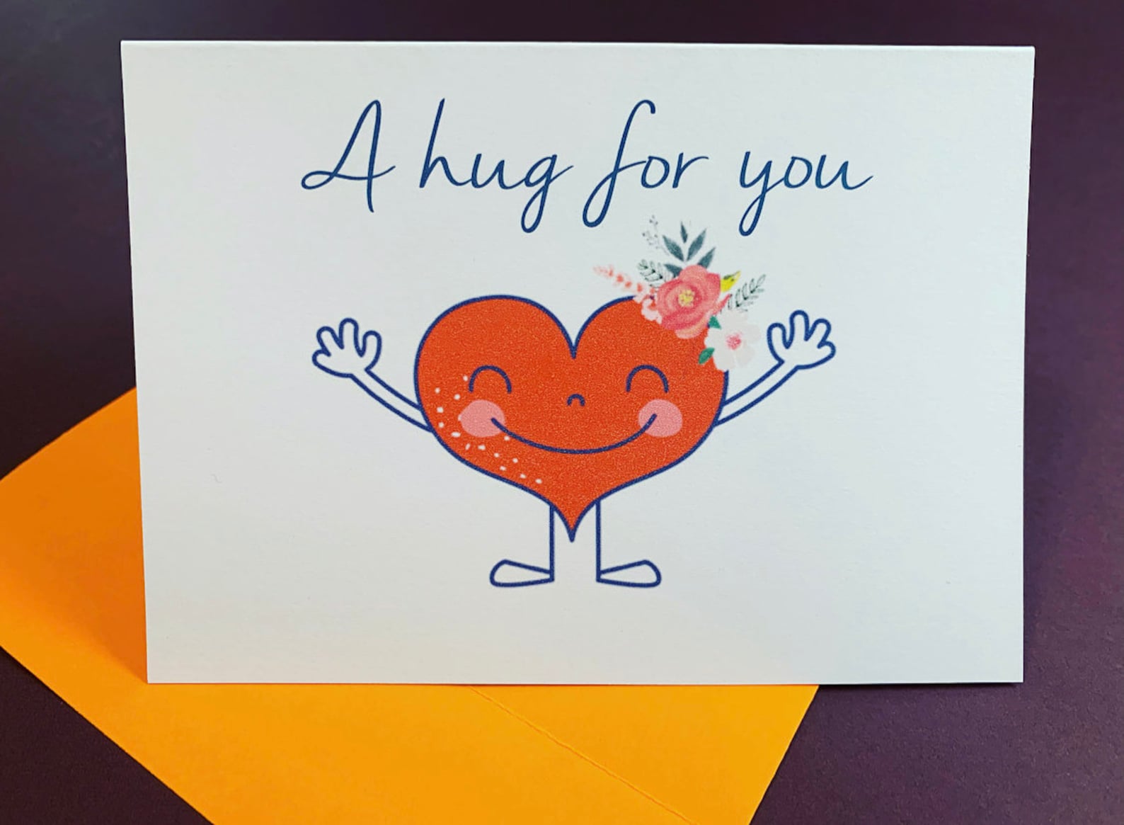 Hug Cards Set with Envelopes Cute Hug Notecards Sending Hugs Etsy