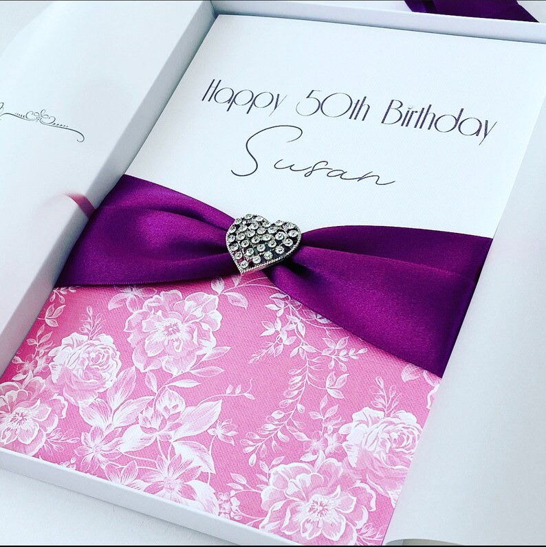 Luxury Birthday Card Hand Crafted Personalised Gift Boxed Etsy UK