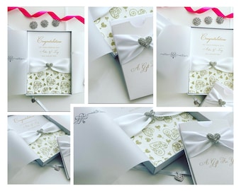 Luxury Wedding Day Card A5 with Gift Box, Optional Money Envelope Wallet, Keepsake Wedding Card, Personalised for Daughter, Son, Couple