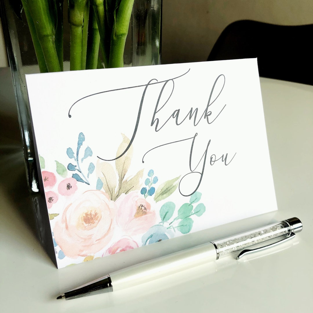 Wedding Thank You Cards Pack, Notecards Set, Floral Note Cards ...