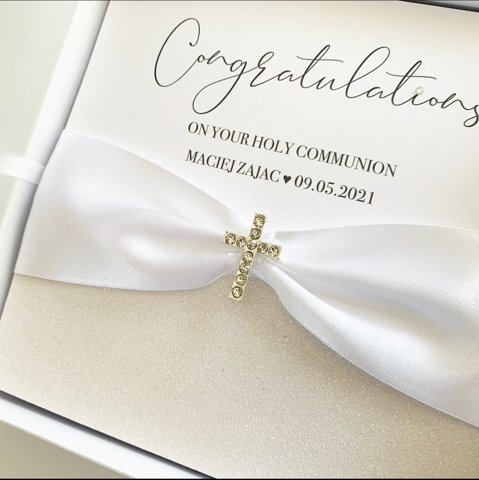 Holy Communion Boxed Card Keepsake Gift Personalised First Etsy
