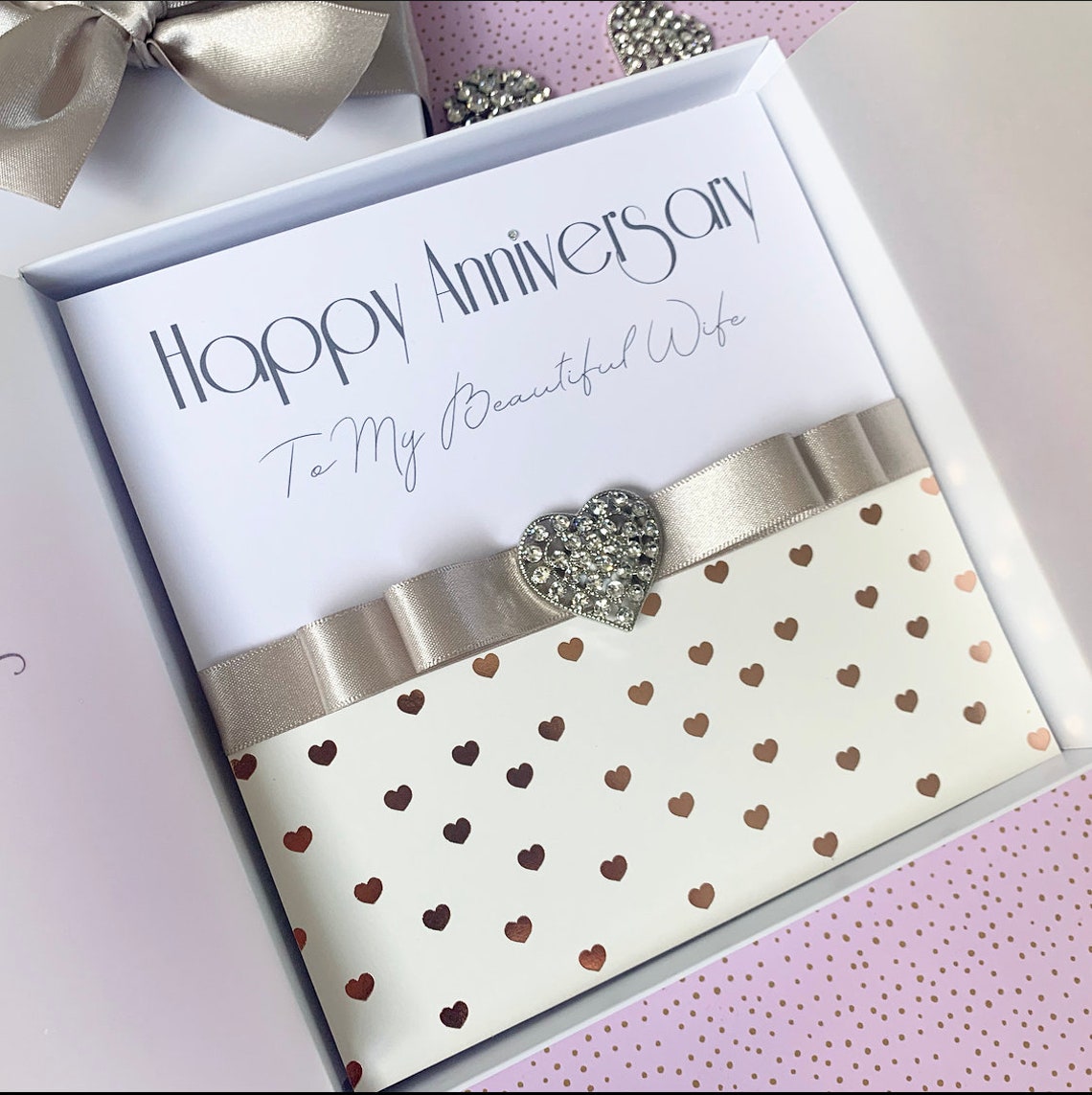 Wedding Anniversary Luxury Handmade Card Wife Husband Etsy