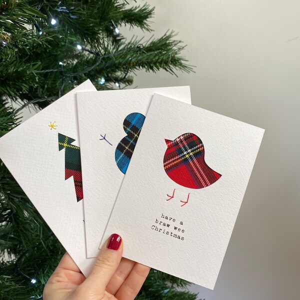 Funny Scottish Christmas Cards - Scottish Tartan Cards - Handmade Scottish Cards - Made In Scotland - Christmas Card Pack