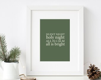 Silent Night Printable Lyrics Printable Christmas Songs - Etsy