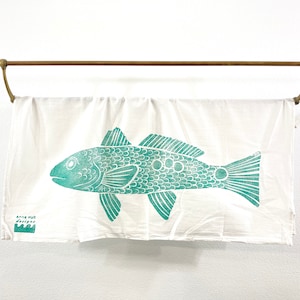 Redfish / Red Drum / Fish Tea Towel / Flour Sack Towel