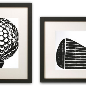 Golf Club Art Print visage en fer sculpté et imprimé à la main 11 x 14 pouces noir ou couleur personnalisée image 5