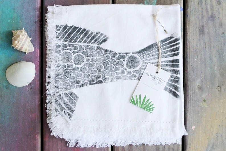 Download Kitchen Dining Home Living Redfish Napkins Head Tail Fish Napkin Set