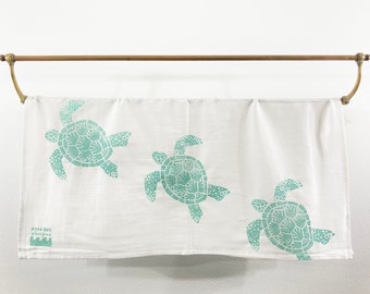 Sea Turtle Tea Towel / Flour Sack Towel