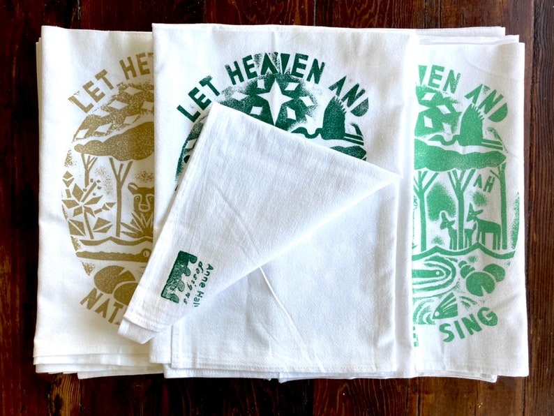 Set of 3 Christmas Tea Towels Colored image 2