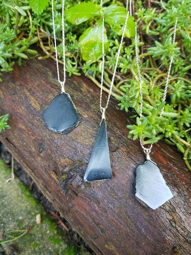 October birthstone Sterling silver Empath Protection gift Black Tourmaline necklace Raw black tourmaline raw stone necklace