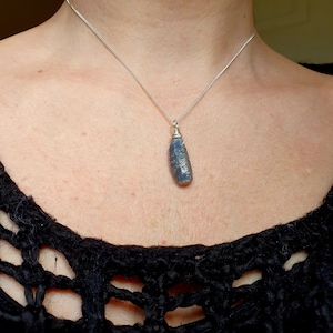 Raw Sapphire Necklace, 925 Sterling Silver, Jewellery Gift, Crystal Healing, September Birthstone, Throat Chakra, Self Care, Gift For Her