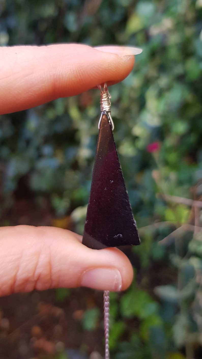 October birthstone Sterling silver Empath Protection gift Black Tourmaline necklace Raw black tourmaline raw stone necklace
