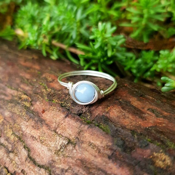 Angelite crystal ring deals
