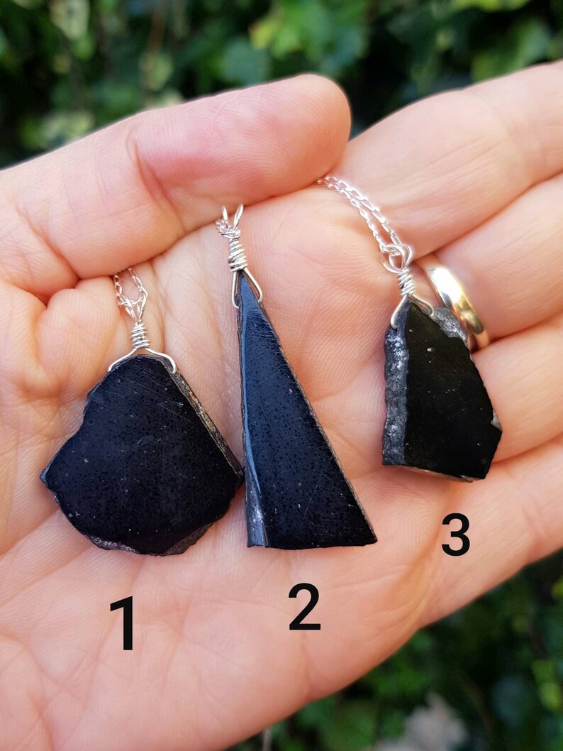 October birthstone Sterling silver Empath Protection gift Black Tourmaline necklace Raw black tourmaline raw stone necklace