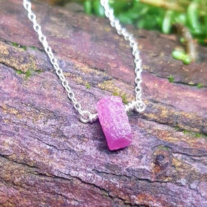 Ruby Necklace, 925 Sterling Silver, Dainty Ruby Necklace, Raw Stone Necklace, Raw Ruby Necklace, Self Confidence, Valentines Day Gift