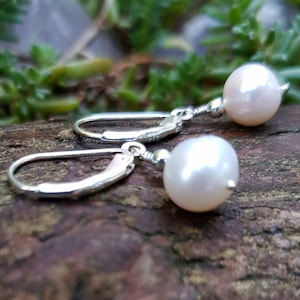 Real Pearl Earrings, 925 Sterling Silver, Pearl Jewellery Set, Leverback Pearl Earrings, Bridal Earrings, Bridesmaid Earrings, Gift For Her