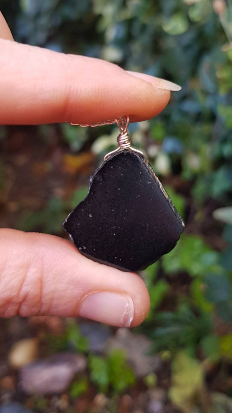 October birthstone Sterling silver Empath Protection gift Black Tourmaline necklace Raw black tourmaline raw stone necklace
