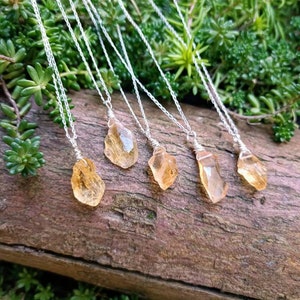 Raw Citrine Necklace, 925 Sterling Silver, Raw Crystal Necklace, Natural Citrine, Healing Jewellery, Gift For Her, Unisex Necklace