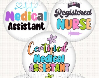 Instant Download 1" Nurse Medical Assistant LPN Health Care Bottle cap images 4 X 6 Digital Collage Sheet Cupcake topper JPEG file only