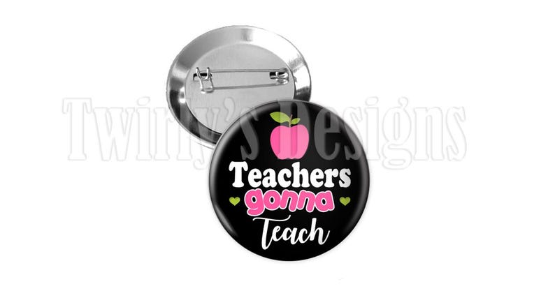 1.5 Inch INSTANT DOWNLOAD Teacher Button Images Set for Pin Back ...