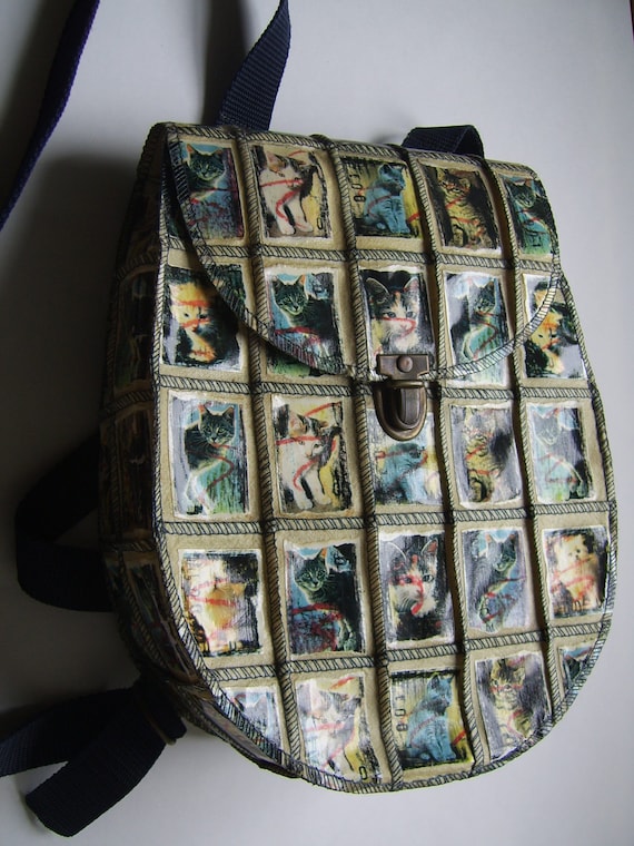 Backpack with patchwork effect - image 1