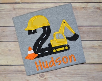 Construction birthday shirt - digger birthday shirt - excavator birthday shirt - construction party - construction birthday - boy birthday